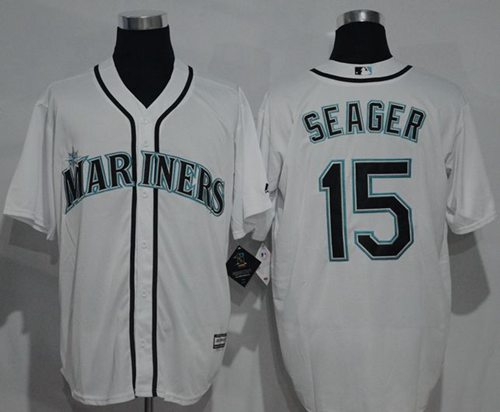 Mariners #15 Kyle Seager White New Cool Base Stitched MLB Jersey - Click Image to Close